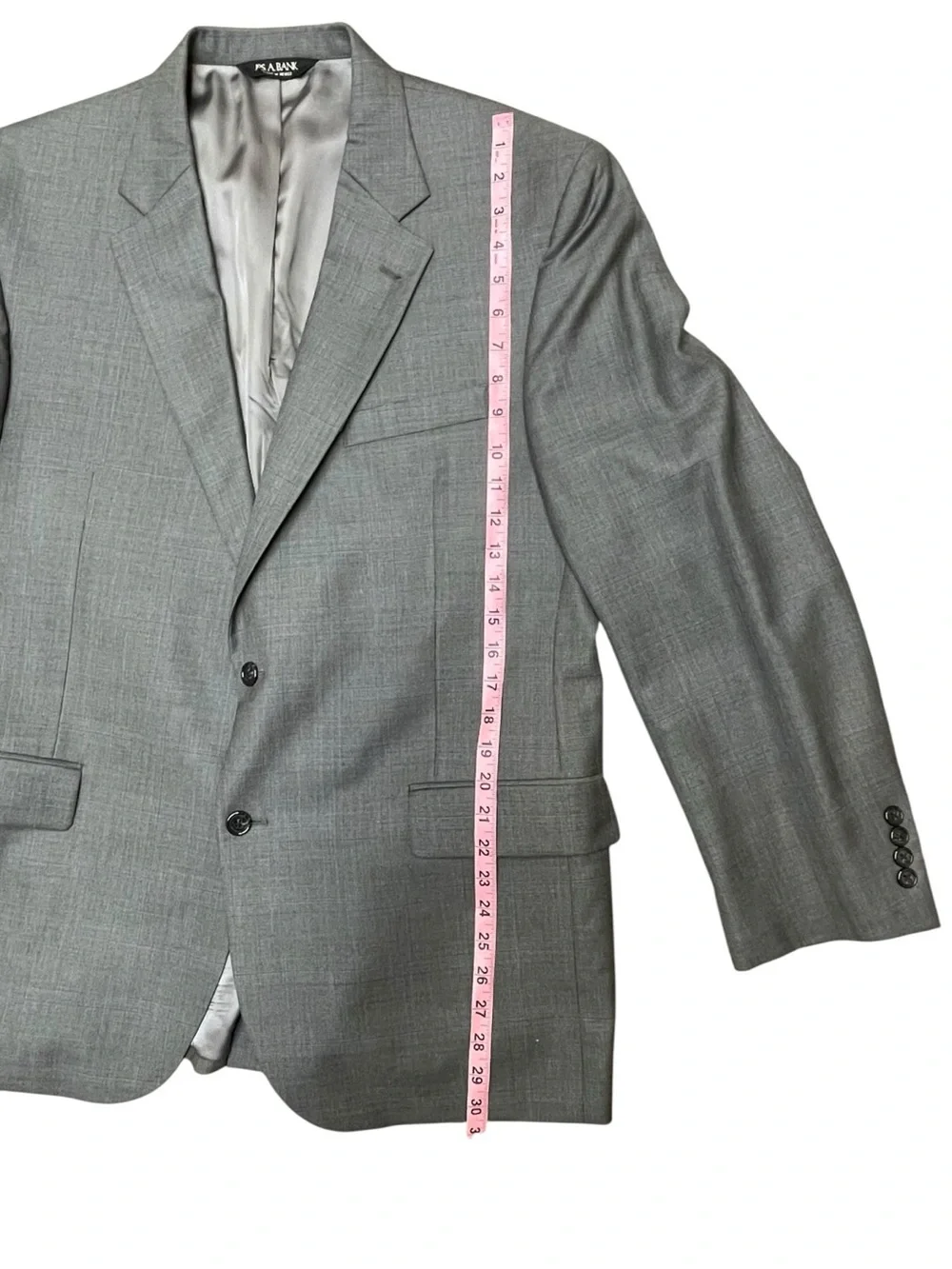 Jos A. Bank Signature Gray Glen Plaid Wool Silk Sport Coat 44R